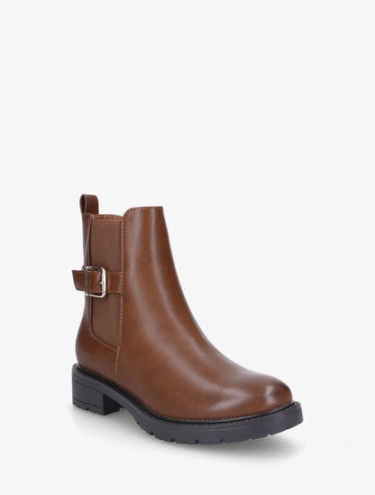 Bottines en simili unies - Camel - 2