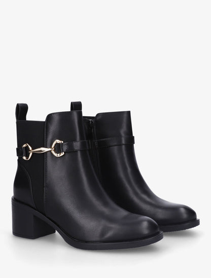 Bottines élastiquées sanglées - Noir - 4