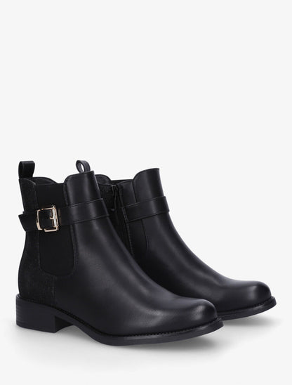 Bottines unies à contrefort pailleté - Noir - 4