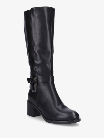 Bottes en simili à boucles décoratives - Noir - 2