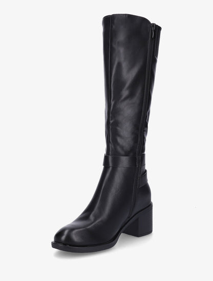 Bottes en simili à boucles décoratives - Noir - 3