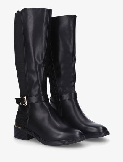 Bottes à contrefort paillété et métal - Noir - 4