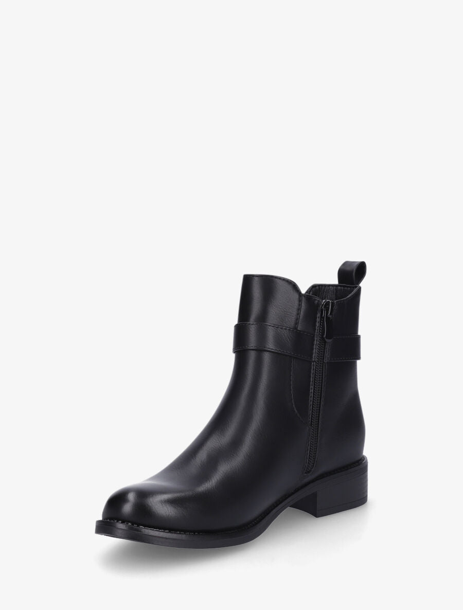 Bottines basiques en simili - Noir - 3