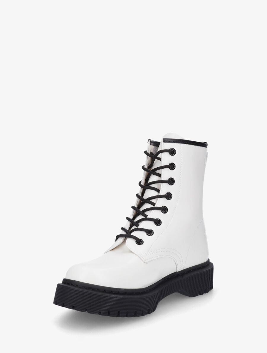 Bottines montantes à lacets - Blanc - 3