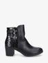 Bottines en simili et croco - Noir - 1