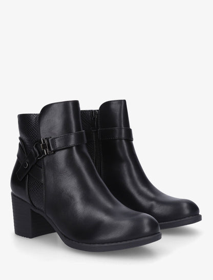 Bottines en simili à empiècement python - Noir - 4