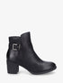 Bottines en simili à ceinturon et empiècement python - Noir - 5