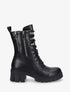 Boots montantes à lacets et zips - Noir - 1