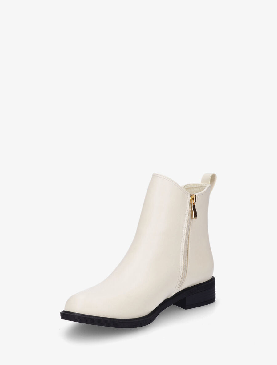 Bottines plates élastiquées - Beige - 3