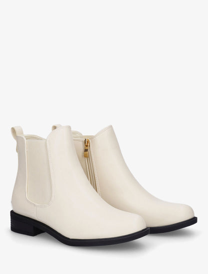 Bottines plates élastiquées - Beige - 4