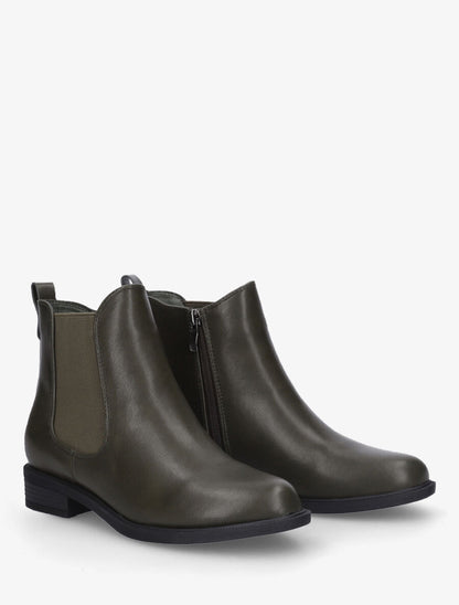 Bottines plates élastiquées - Kaki - 4