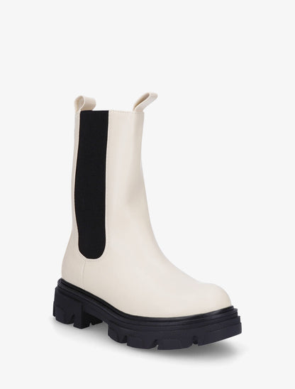 Bottines montantes élastiquées - Beige - 2