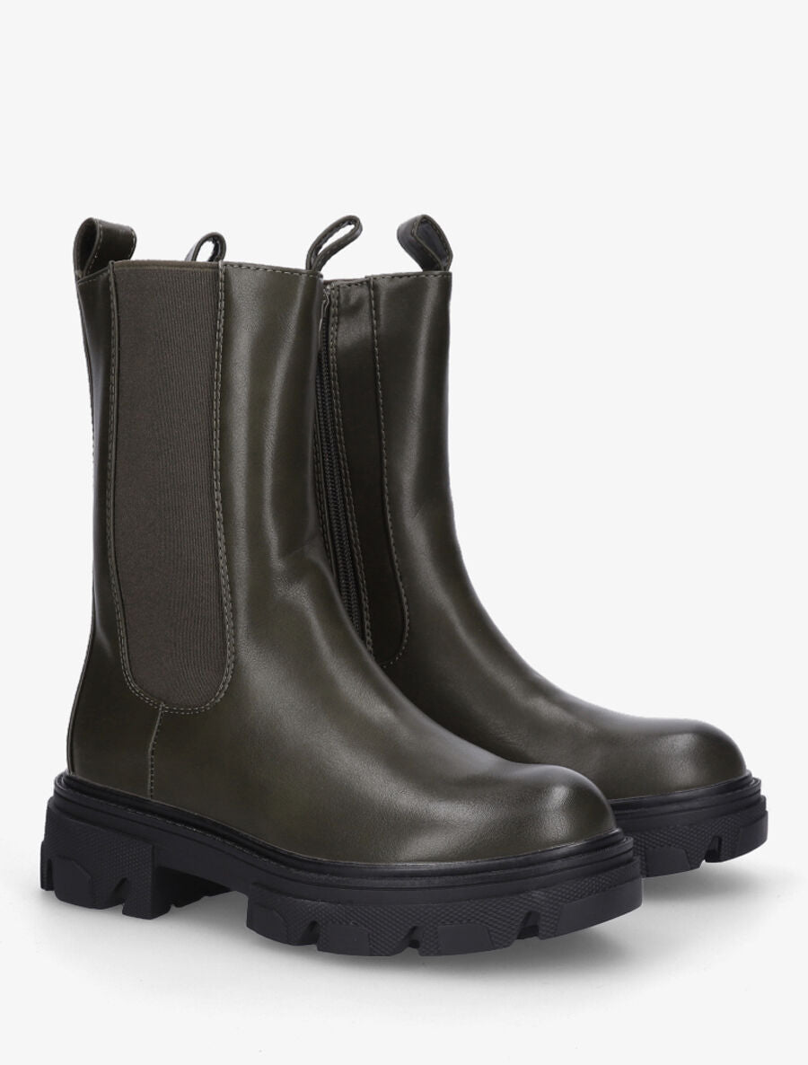 Bottines montantes élastiquées - Kaki - 4
