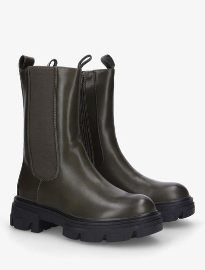 Bottines montantes élastiquées - Kaki - 4