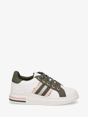 Sneakers classiques à bandes irisées et texturées - Kaki - 5
