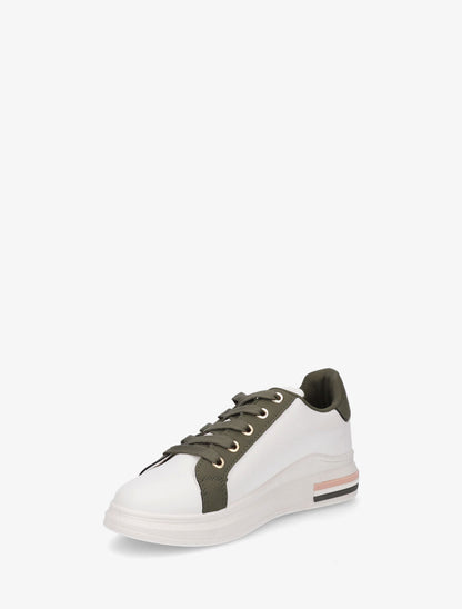 Sneakers classiques à bandes irisées et texturées - Kaki - 3