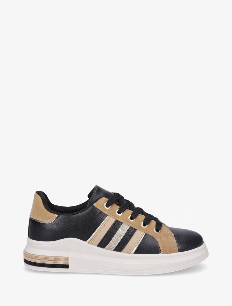 Sneakers classiques à bandes irisées et texturées - Camel - 5