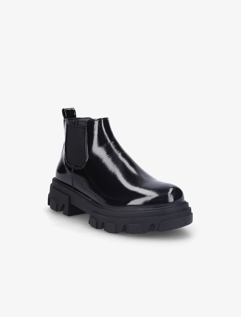Chelsea boots vernies à semelles crantées - Noir - 2