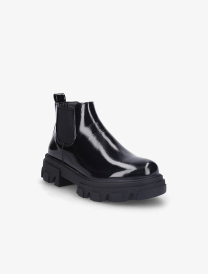 Chelsea boots vernies à semelles crantées - Noir - 2