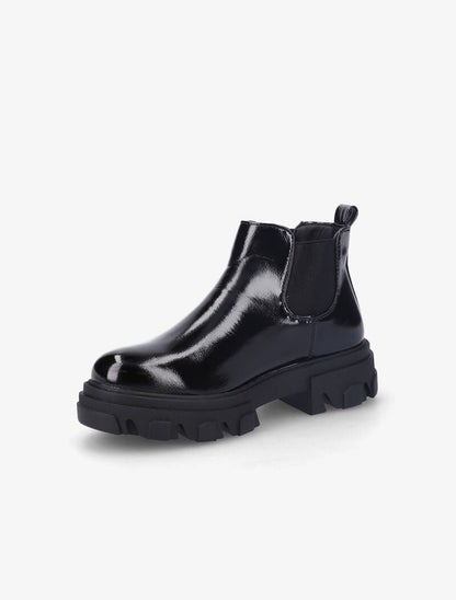 Chelsea boots vernies à semelles crantées - Noir - 3