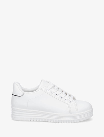 Sneakers à semelle texturée - Blanc - 1