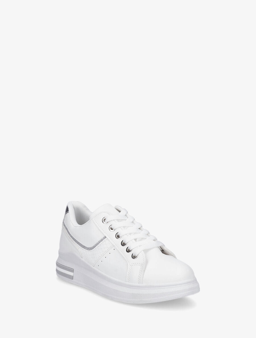 Sneakers à contrefort python - Blanc - 2