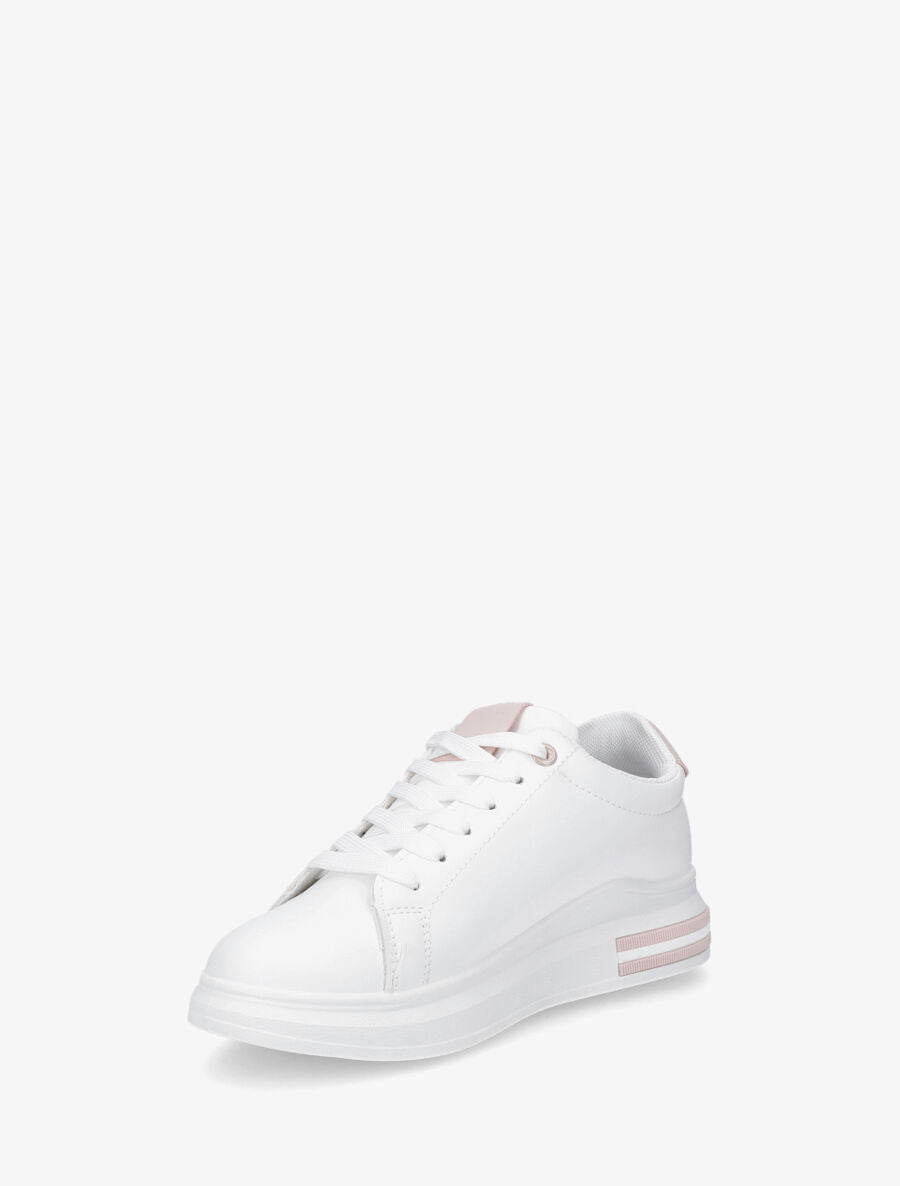 Sneakers à contrefort constratant - Rose - 3