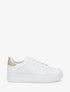 Baskets en simili texturé - Blanc/beige - 1