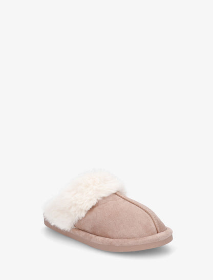 Mules fourrées en suédine - Taupe - 2