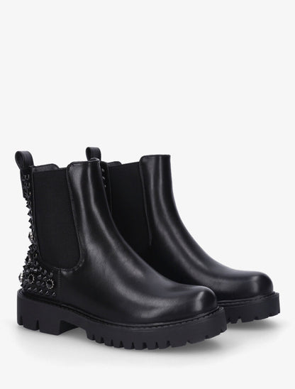 Bottines en simili à clous fantaisies - Noir - 4