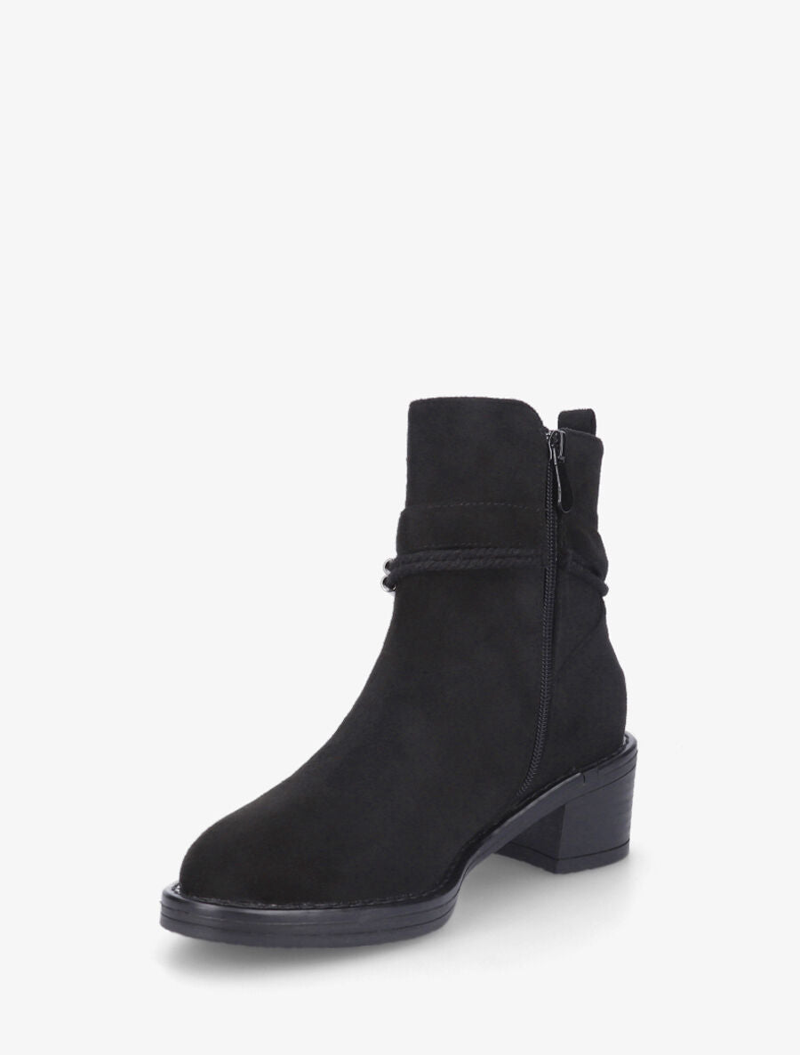 Bottines en suédine à corde - Noir - 3