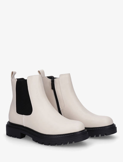 Low boots en simili - Beige - 4