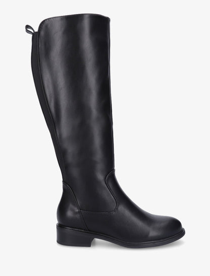 Bottes élastiquées classiques en simili - Noir - 1