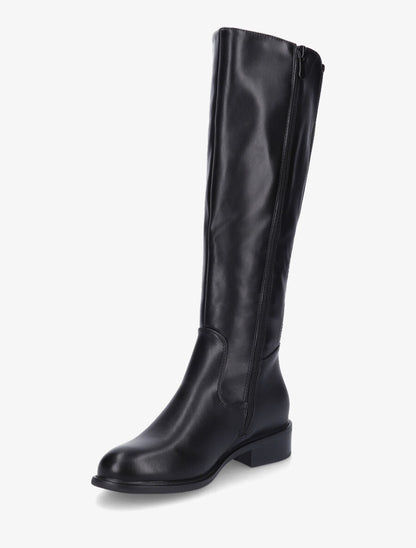 Bottes élastiquées classiques en simili - Noir - 3