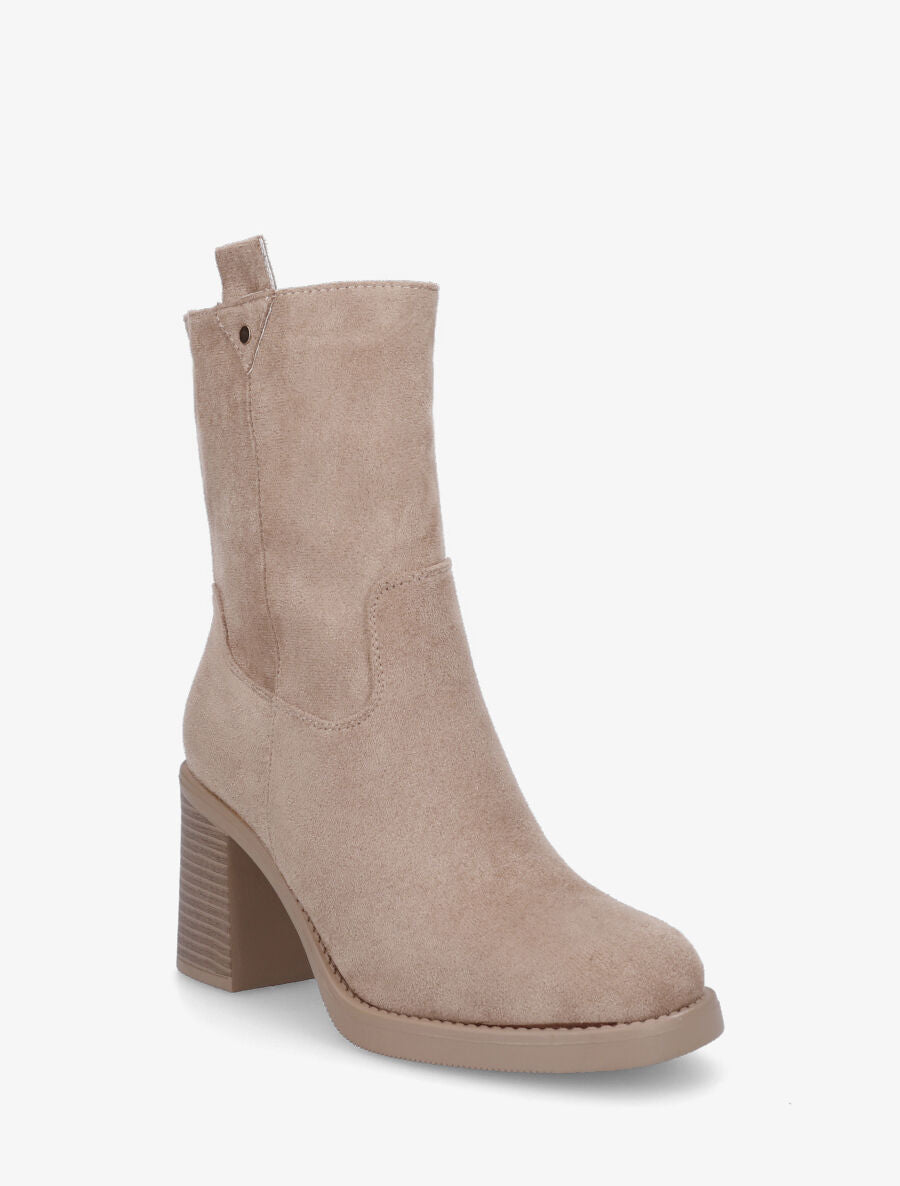 Bottines montantes hautes en suédine - Taupe - 2