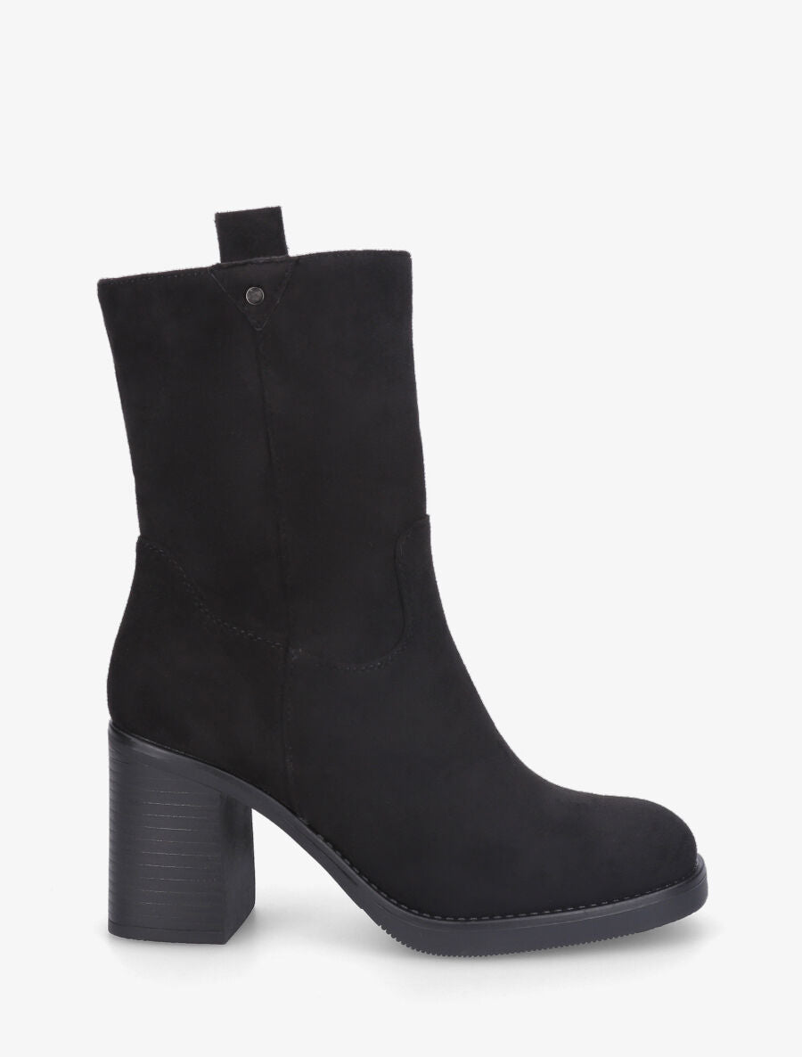 Bottines montantes hautes en suédine - Noir - 5