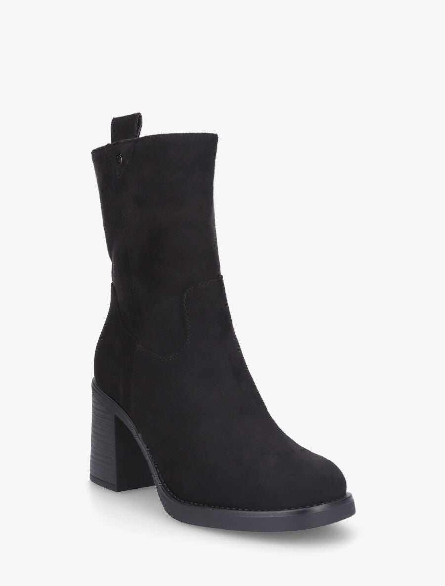 Bottines montantes hautes en suédine - Noir - 2