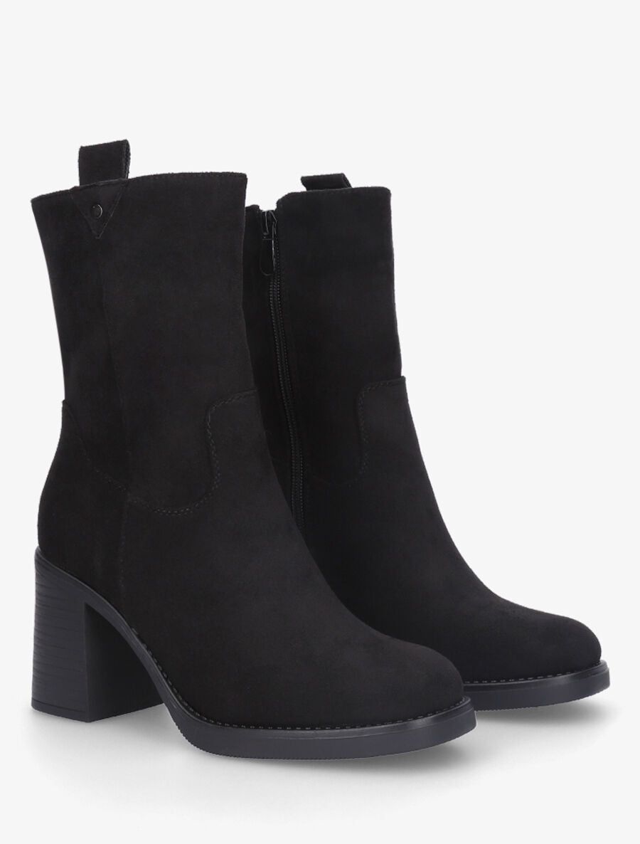 Bottines montantes hautes en suédine - Noir - 4
