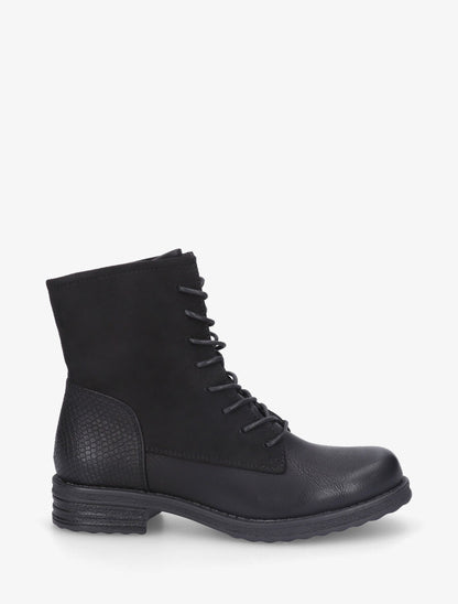 Bottines bimatière à lacets - Noir - 5