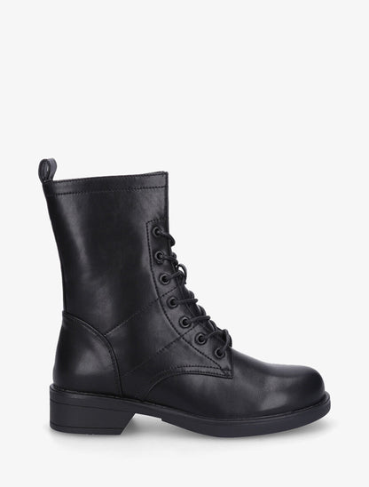 Bottines en simili à lacets - Noir - 2