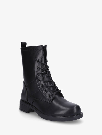 Bottines en simili à lacets - Noir - 3