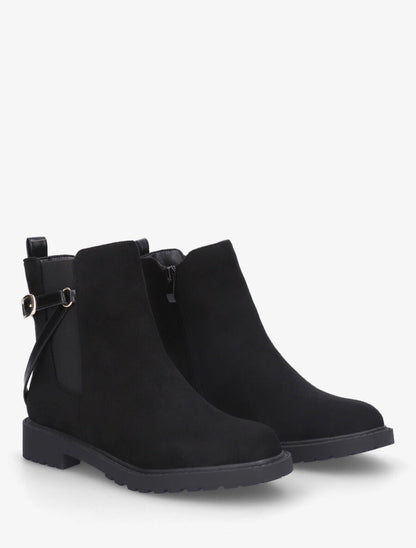 Bottines élastiquées en suédine - Noir - 4