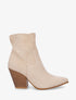 Bottines à talon et bout pointu en suédine - Beige - 1