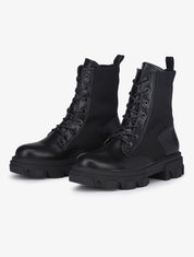 Boots montantes rock bi matière - Noir - 5