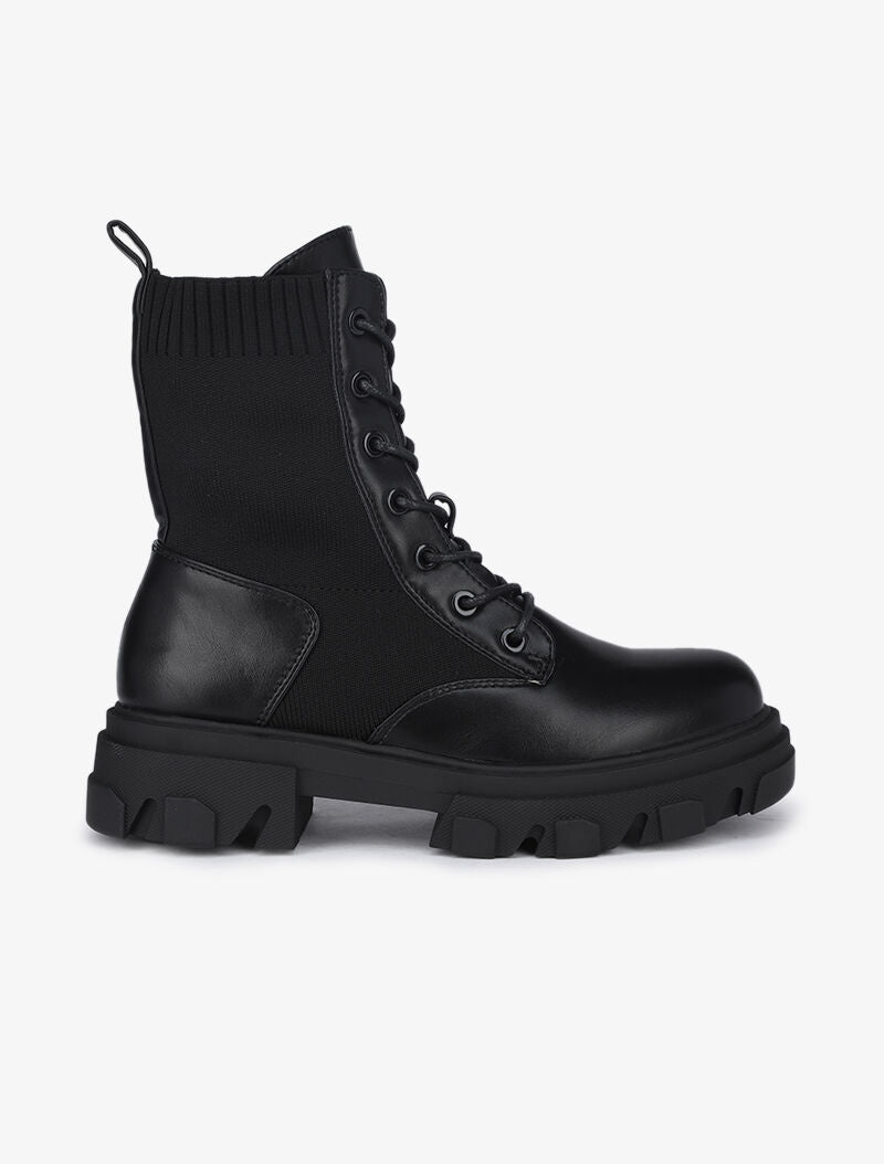 Boots montantes rock bi matière - Noir - 2