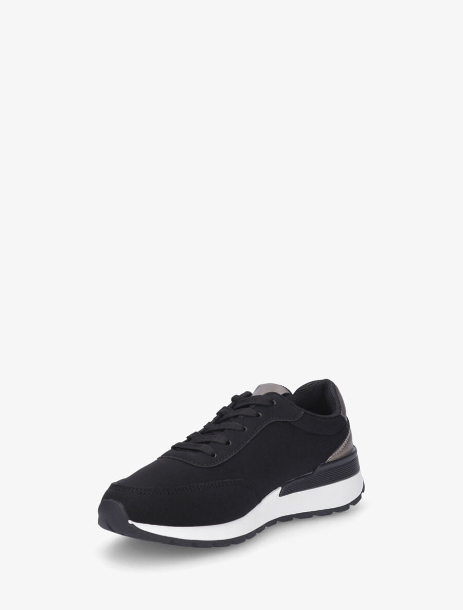 Sneakers bicolore en simili - Noir - 3