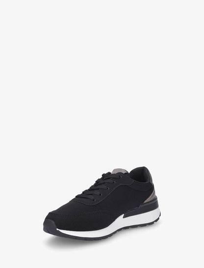 Sneakers bicolore en simili - Noir - 3