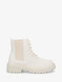 Bottines élastiquées et lacets en simili - Beige - 5
