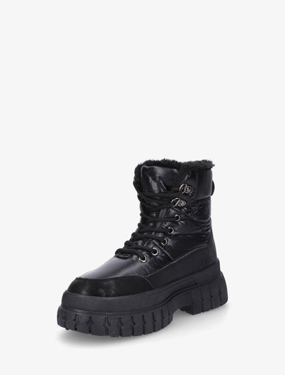 Bottines fourrés effet matelassé - Noir - 3