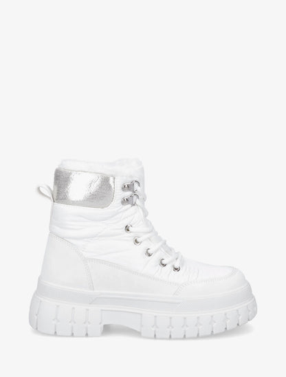 Bottines fourrés effet matelassé - Blanc - 1